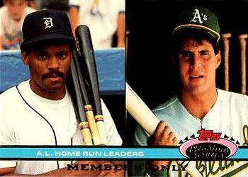 #NNO A.L. Home Run Leaders Cecil Fielder / Jose Canseco - Detroit Tigers / Oakland Athletics - 1991 Stadium Club Members Only