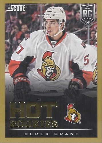 #594 Derek Grant - Ottawa Senators - 2013-14 Score - Gold Hockey
