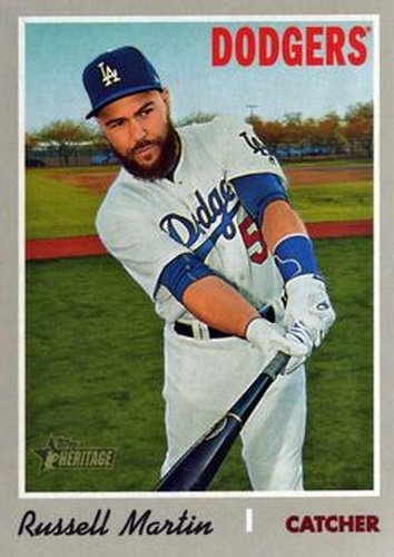 #596 Russell Martin - Los Angeles Dodgers - 2019 Topps Heritage Baseball