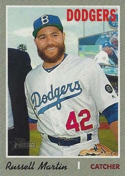 #596b Russell Martin - Los Angeles Dodgers - 2019 Topps Heritage Baseball