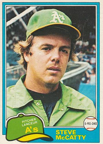 #59 Steve McCatty - Oakland Athletics - 1981 O-Pee-Chee - Gray Back Baseball