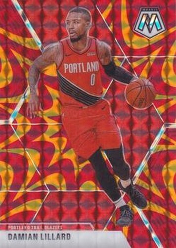 #5 Damian Lillard - Portland Trail Blazers - 2019-20 Panini Mosaic - Reactive Orange Basketball