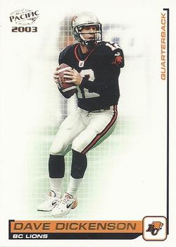 #5 Dave Dickenson - British Columbia Lions - 2003 Pacific CFL Football