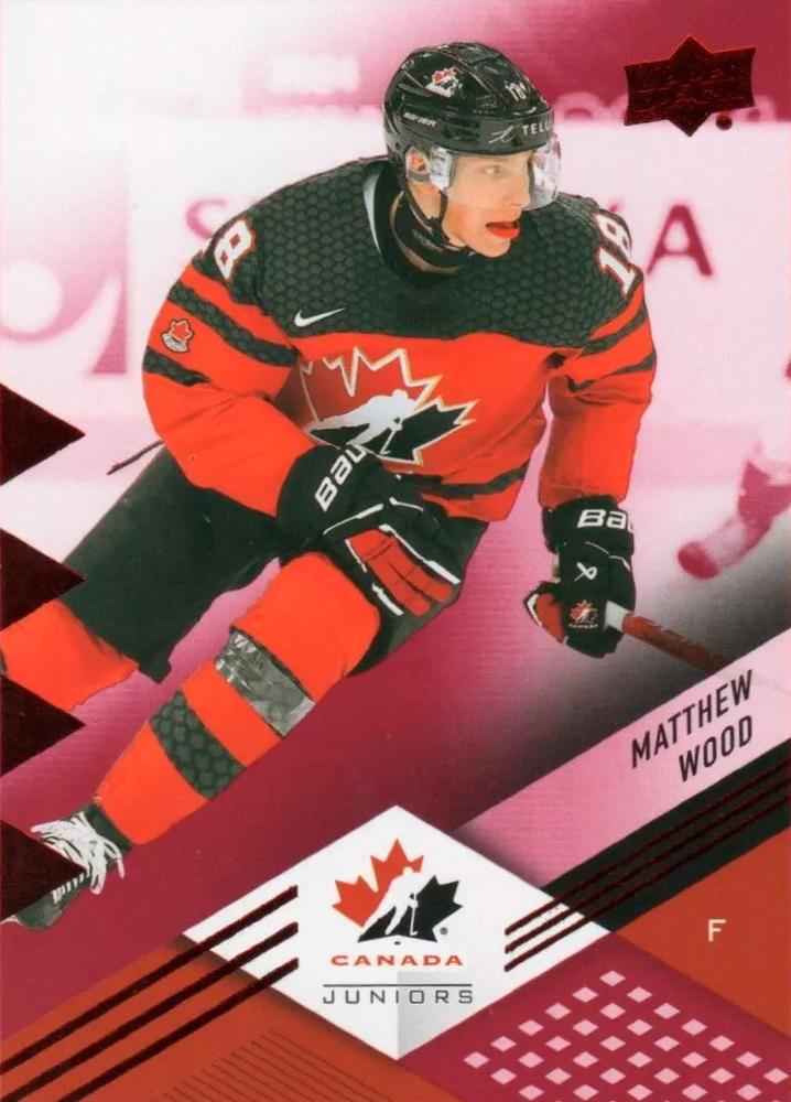 #5 Matthew Wood - Canada - 2024 Upper Deck Team Canada Juniors - Red Foil Hockey
