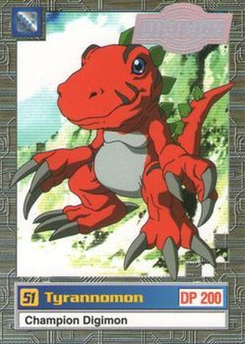 #5of32 51 Tyrannomon - 2000 Upper Deck Digimon Series 2