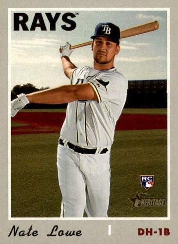 #604 Nate Lowe - Tampa Bay Rays - 2019 Topps Heritage Baseball