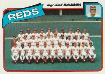#606 Cincinnati Reds / John McNamara - Cincinnati Reds - 1980 Topps Baseball