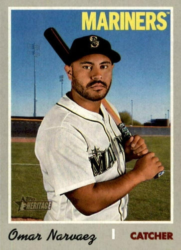 #607 Omar Narvaez - Seattle Mariners - 2019 Topps Heritage Baseball