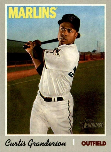 #609 Curtis Granderson - Miami Marlins - 2019 Topps Heritage Baseball
