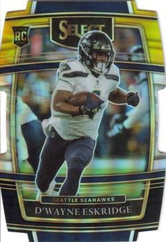 #60 D'Wayne Eskridge - Seattle Seahawks - 2021 Panini Select - Black and Gold Prizm Die Cut Football