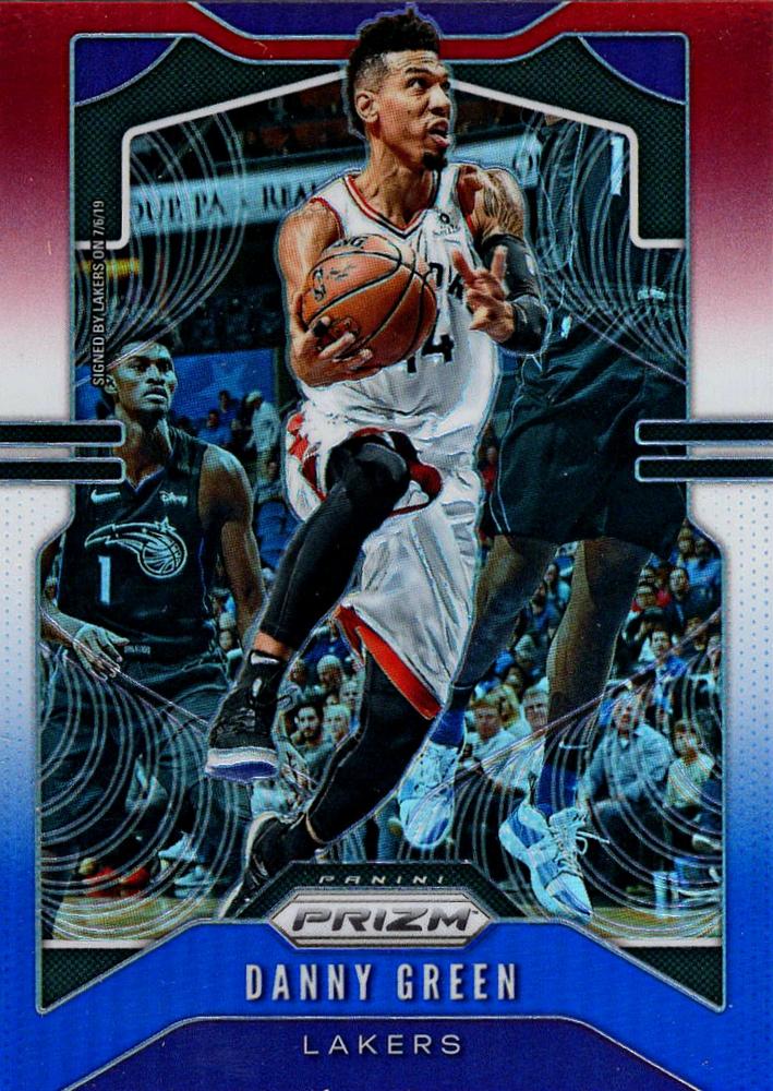 #60 Danny Green - Los Angeles Lakers - 2019-20 Panini Prizm - Prizms Red White and Blue Basketball