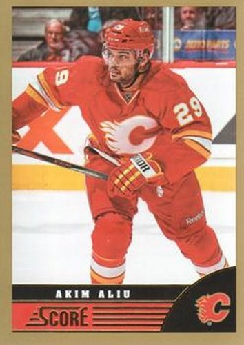 #60 Akim Aliu - Calgary Flames - 2013-14 Score - Gold Hockey