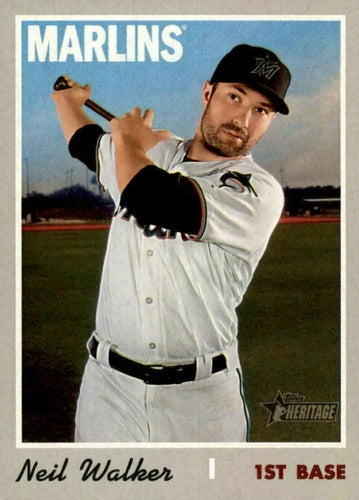 #610 Neil Walker - Miami Marlins - 2019 Topps Heritage Baseball