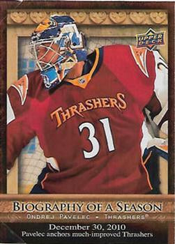 #BOS15 Ondrej Pavelec - Atlanta Thrashers - 2010-11 Upper Deck - Biography of a Season Hockey