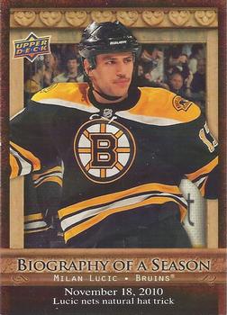 #BOS17 Milan Lucic - Boston Bruins - 2010-11 Upper Deck - Biography of a Season Hockey