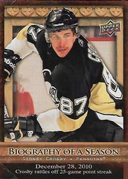 #BOS18 Sidney Crosby - Pittsburgh Penguins - 2010-11 Upper Deck - Biography of a Season Hockey