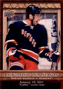 #BOS23 Marian Gaborik - New York Rangers - 2010-11 Upper Deck - Biography of a Season Hockey