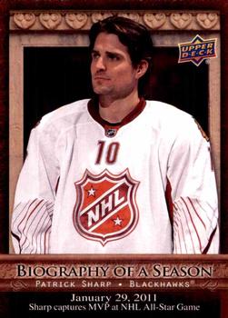 #BOS24 Patrick Sharp - Chicago Blackhawks - 2010-11 Upper Deck - Biography of a Season Hockey