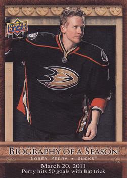 #BOS30 Corey Perry - Anaheim Ducks - 2010-11 Upper Deck - Biography of a Season Hockey