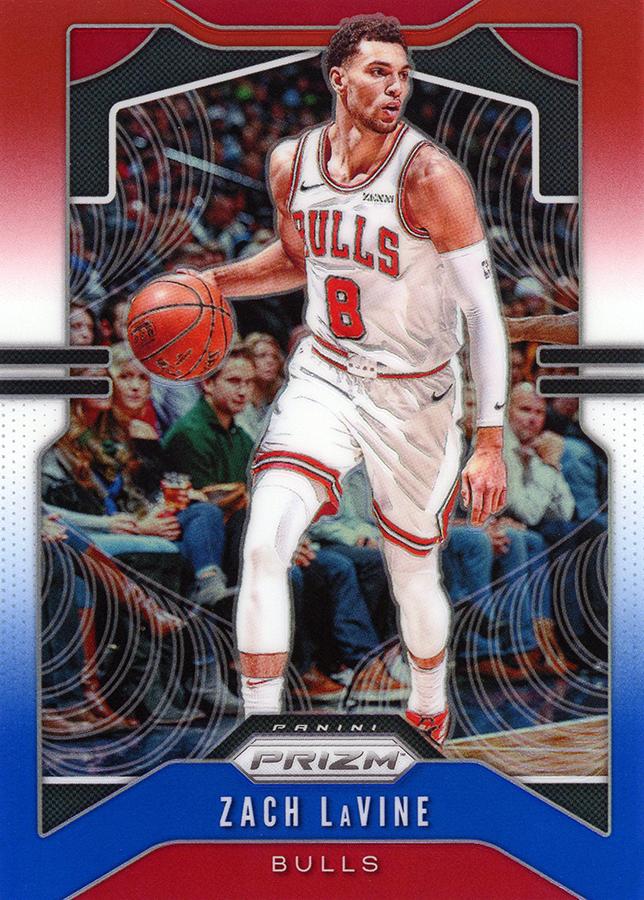 #61 Zach LaVine - Chicago Bulls - 2019-20 Panini Prizm - Prizms Red White and Blue Basketball