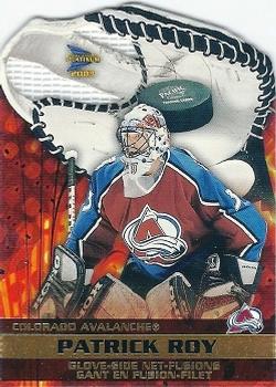 #1 Patrick Roy - Colorado Avalanche - 2002-03 Pacific Prism Platinum McDonald's - Glove Side Net-Fusions Hockey