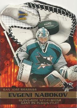 #6 Evgeni Nabokov - San Jose Sharks - 2002-03 Pacific Prism Platinum McDonald's - Glove Side Net-Fusions Hockey