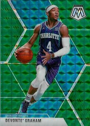 #62 Devonte' Graham - Charlotte Hornets - 2019-20 Panini Mosaic - Green Prizm Basketball