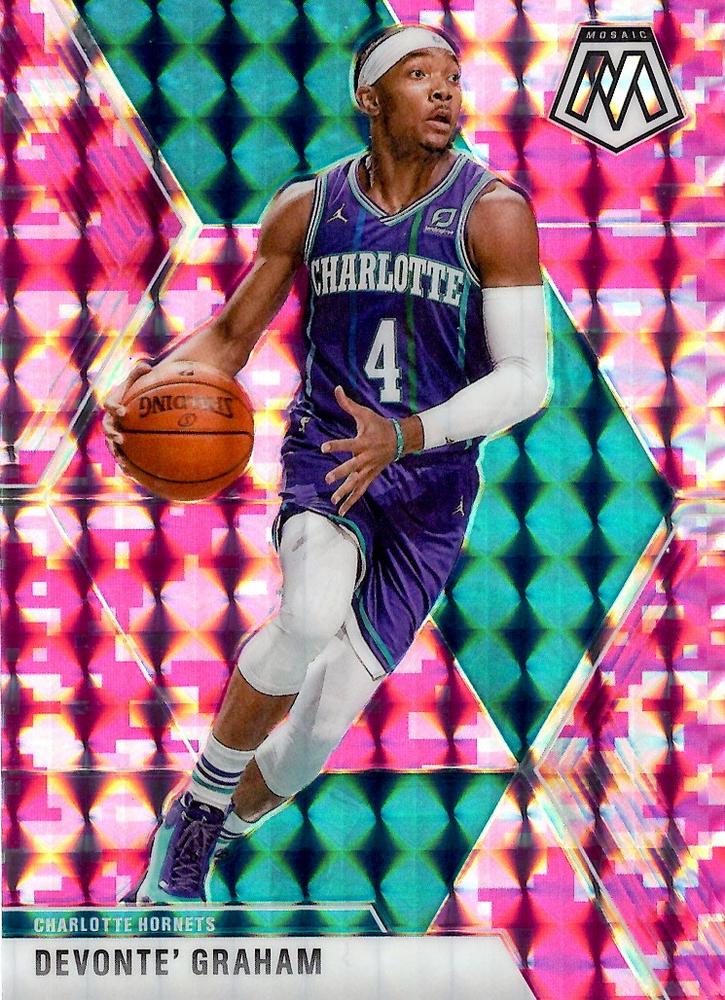 #62 Devonte' Graham - Charlotte Hornets - 2019-20 Panini Mosaic - Camo Pink Basketball