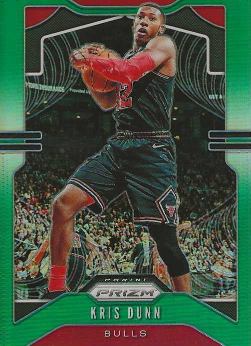 #62 Kris Dunn - Chicago Bulls - 2019-20 Panini Prizm - Prizms Green Basketball