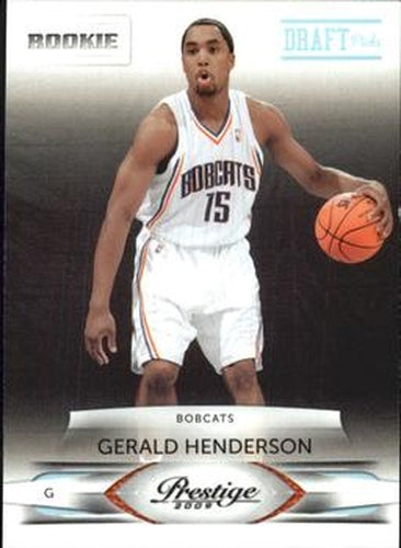 #212 Gerald Henderson - Charlotte Bobcats - 2009-10 Panini Prestige - Draft Picks Light Blue Basketball