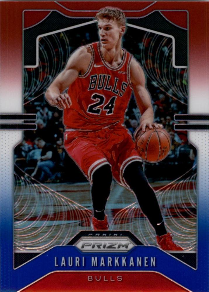 #63 Lauri Markkanen - Chicago Bulls - 2019-20 Panini Prizm - Prizms Red White and Blue Basketball