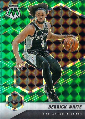 #63 Derrick White - San Antonio Spurs - 2020-21 Panini Mosaic - Mosaic Green Basketball