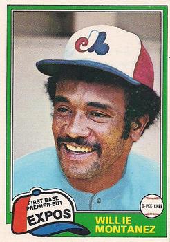 #63 Willie Montanez - Montreal Expos - 1981 O-Pee-Chee - Gray Back Baseball