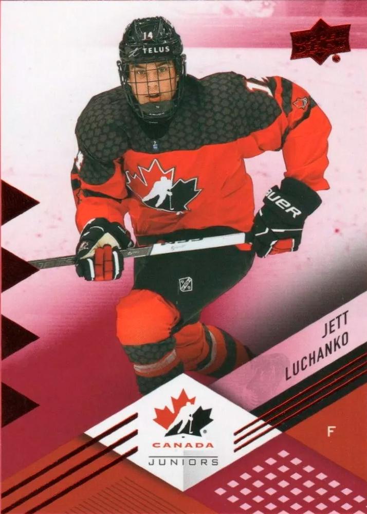 #64 Jett Luchanko - Canada - 2024 Upper Deck Team Canada Juniors - Red Foil Hockey