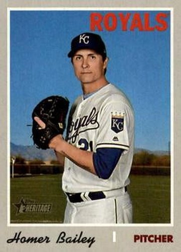 #650 Homer Bailey - Kansas City Royals - 2019 Topps Heritage Baseball