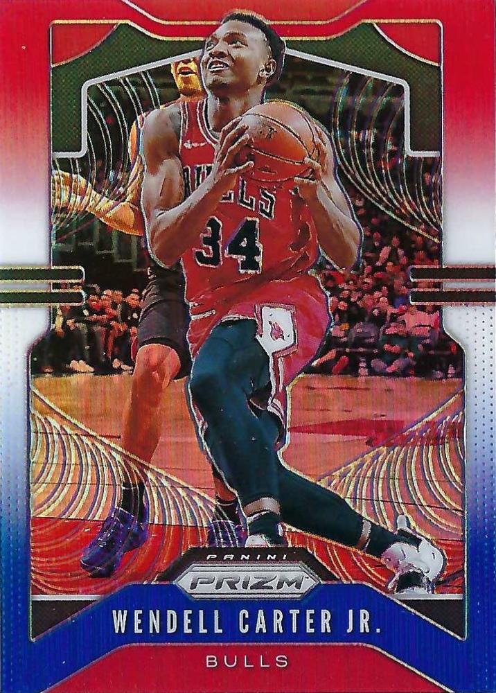 #65 Wendell Carter Jr. - Chicago Bulls - 2019-20 Panini Prizm - Prizms Red White and Blue Basketball