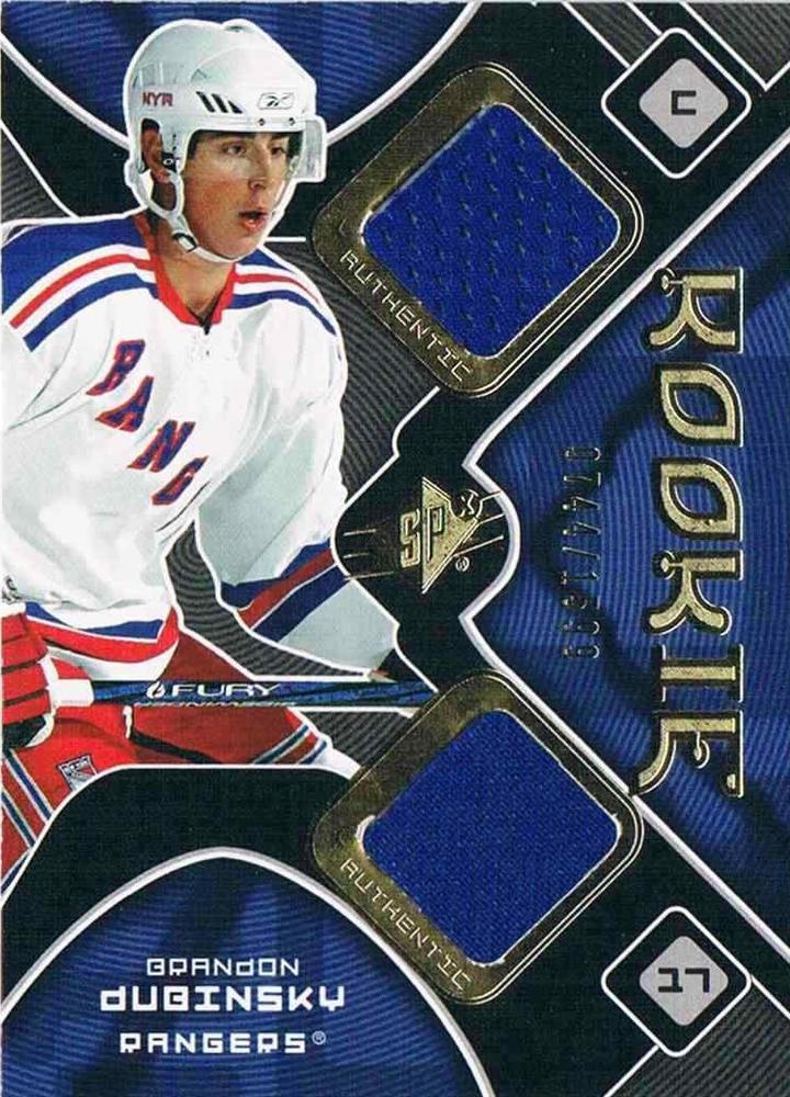 #196 Brandon Dubinsky - New York Rangers - 2007-08 SPx Hockey