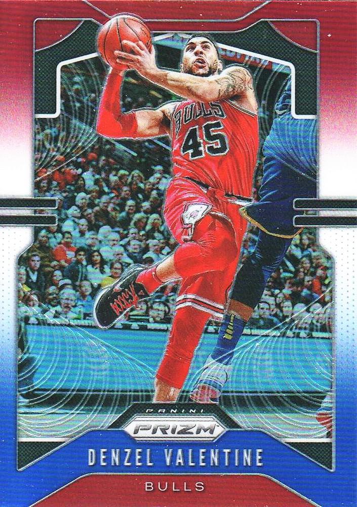 #66 Denzel Valentine - Chicago Bulls - 2019-20 Panini Prizm - Prizms Red White and Blue Basketball