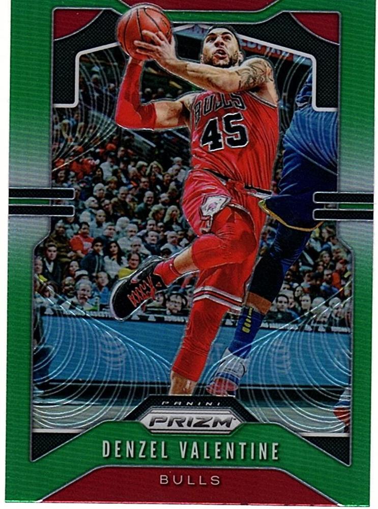 #66 Denzel Valentine - Chicago Bulls - 2019-20 Panini Prizm - Prizms Green Basketball