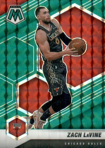 #66 Zach LaVine - Chicago Bulls - 2020-21 Panini Mosaic - Mosaic Green Basketball