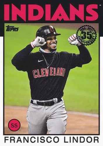 #86B-66 Francisco Lindor - Cleveland Indians - 2021 Topps - 1986 Topps Baseball 35th Anniversary Series One Baseball
