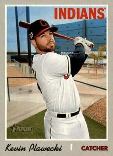 #670 Kevin Plawecki - Cleveland Indians - 2019 Topps Heritage Baseball