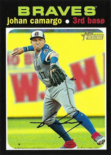 #672b Johan Camargo - Atlanta Braves - 2020 Topps Heritage Baseball