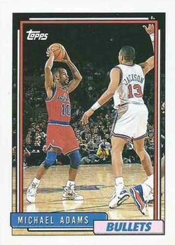#67 Michael Adams - Washington Bullets - 1992-93 Topps Basketball