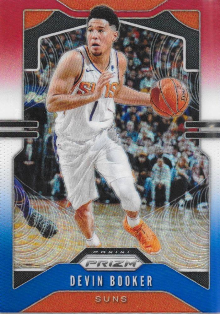 #67 Devin Booker - Phoenix Suns - 2019-20 Panini Prizm - Prizms Red White and Blue Basketball