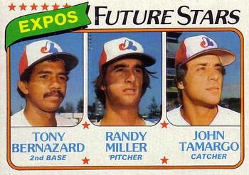 #680 Expos Future Stars Tony Bernazard / Randy Miller / John Tamargo - Montreal Expos - 1980 Topps Baseball