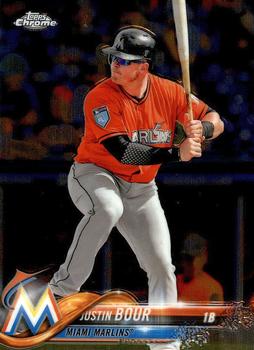 #68 Justin Bour - Miami Marlins - 2018 Topps Chrome Baseball