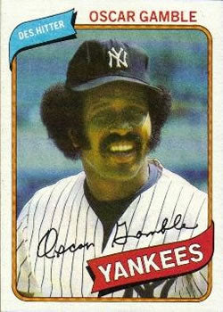 #698 Oscar Gamble - New York Yankees - 1980 Topps Baseball