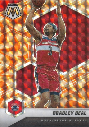 #69 Bradley Beal - Washington Wizards - 2020-21 Panini Mosaic - Mosaic Reactive Orange Basketball