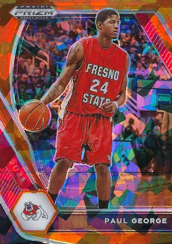 #69 Paul George - Fresno State Bulldogs - 2021 Panini Prizm Draft Picks - Orange Ice Basketball